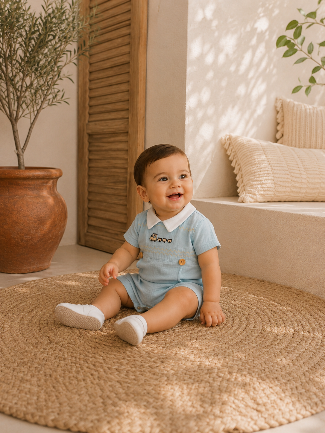 Lucas Erkek Bebek Müslin Tulum