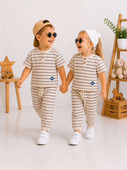 Léo Waffle Gofre Pamuk Unisex Çocuk Takımı