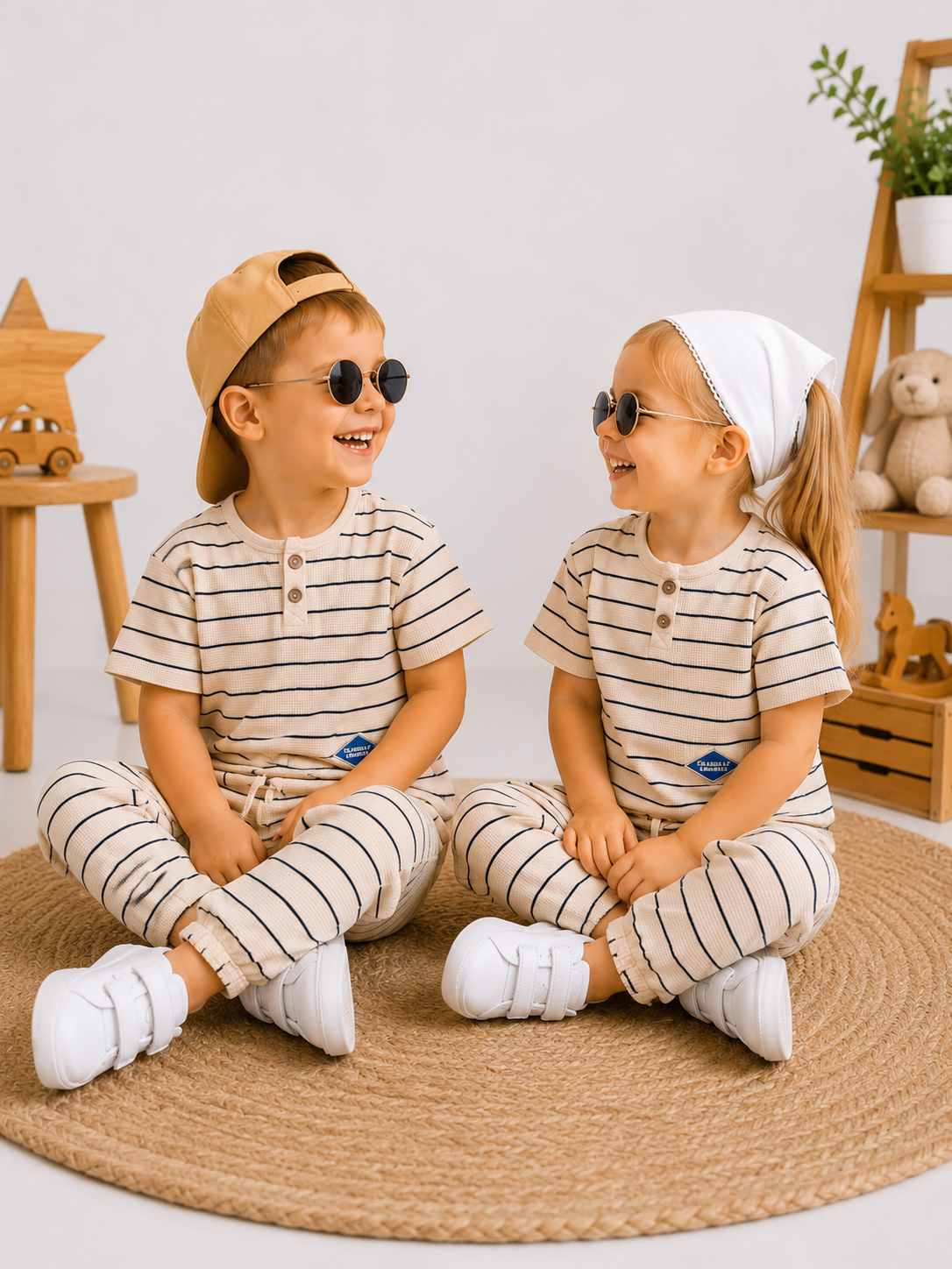 Léo Waffle Gofre Pamuk Unisex Çocuk Takımı