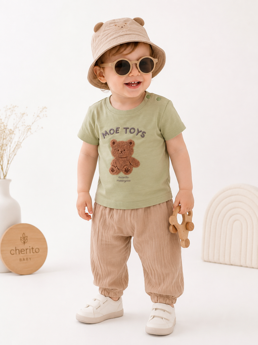 Noah Müslin Pantolonlu Erkek Bebek Çocuk Takımı