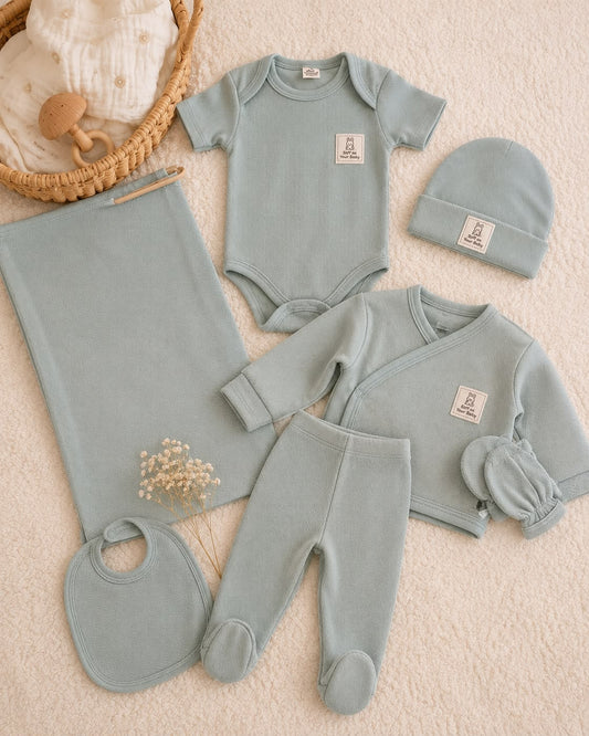 Noel 7'li Unisex Yenidoğan Hastane Çıkışı Seti - Mint